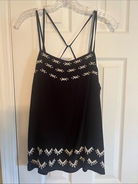 Black Embroidered Strappy top
